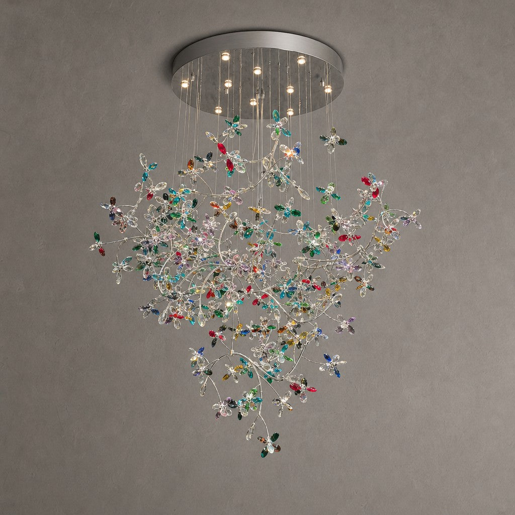 Luxury Floating Branches Crystal Flower Chandelier for High Ceiling/Mansion/Hotel
