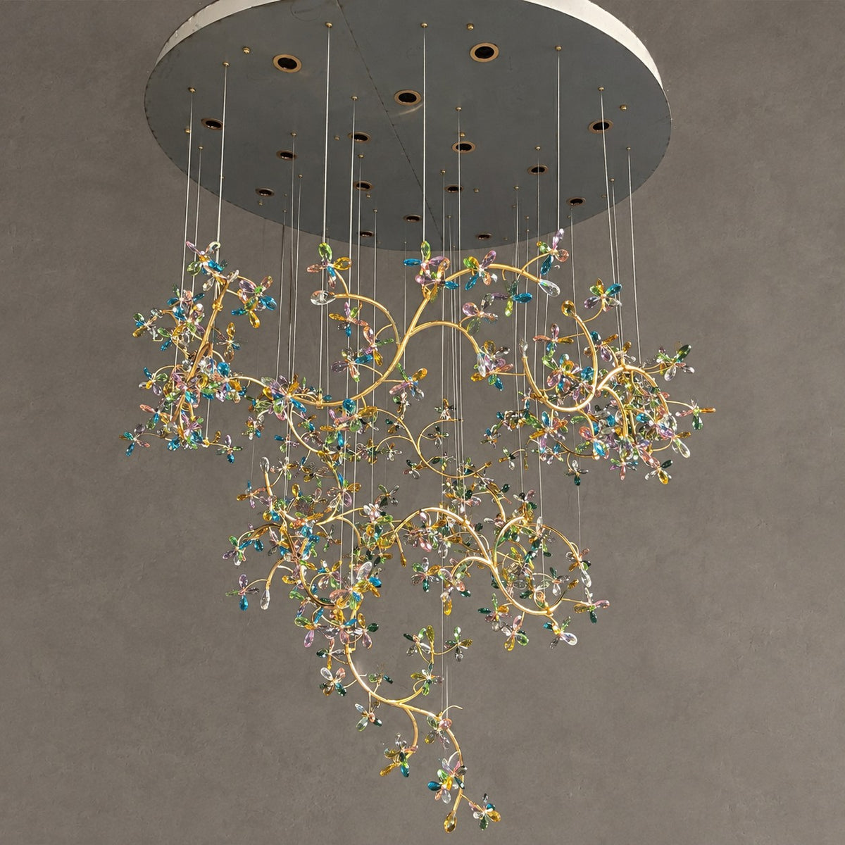 Luxury Floating Branches Crystal Flower Chandelier for High Ceiling/Mansion/Hotel