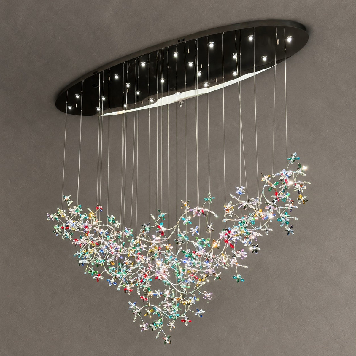 Luxury Floating Branches Crystal Flower Chandelier for High Ceiling/Mansion/Hotel