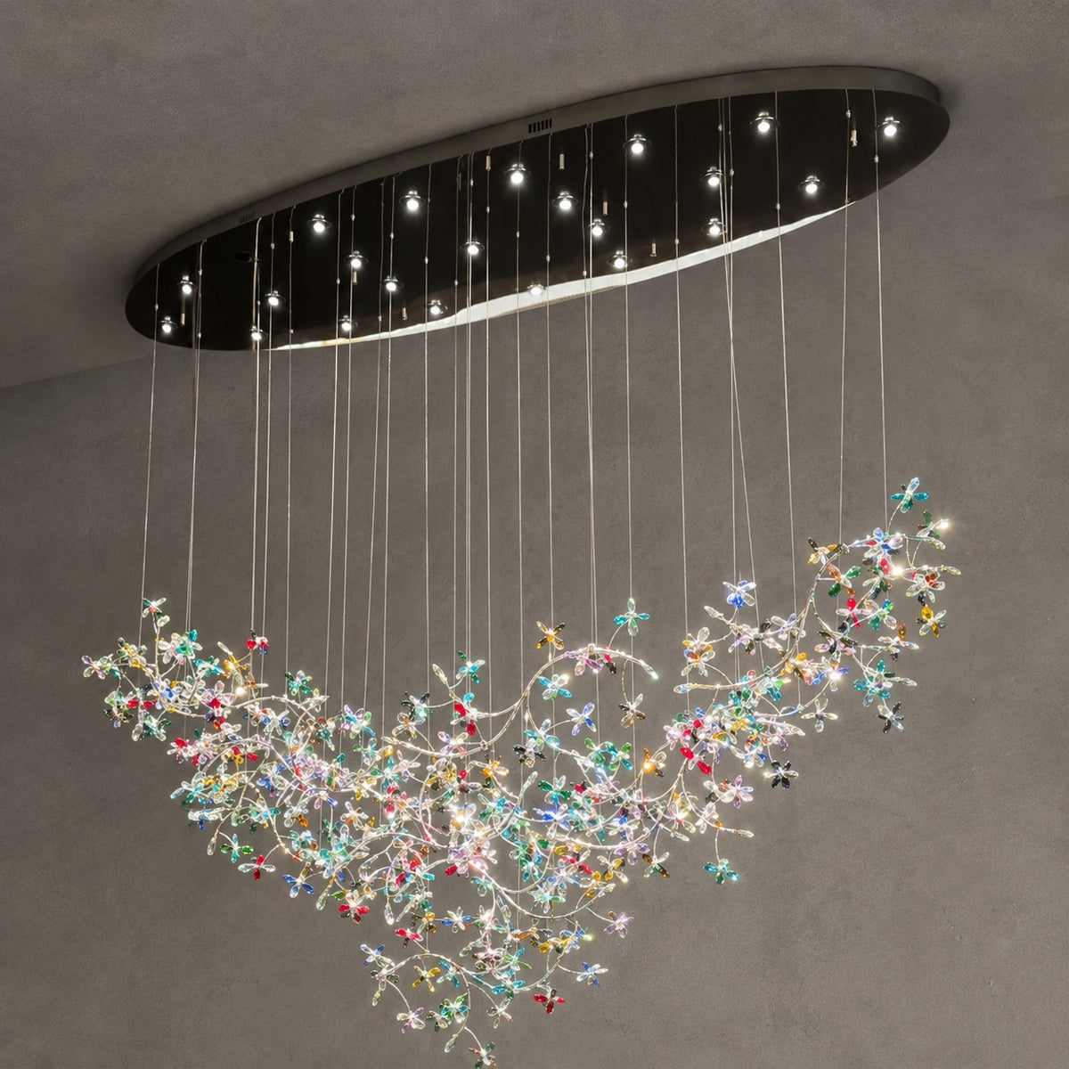 Luxury Floating Branches Crystal Flower Chandelier for High Ceiling/Mansion/Hotel