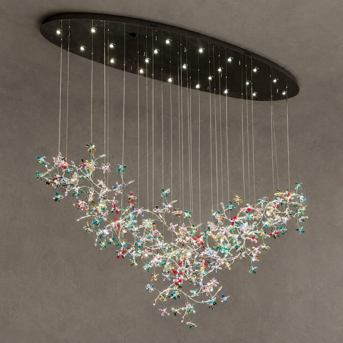 Luxury Floating Branches Crystal Flower Chandelier for High Ceiling/Mansion/Hotel