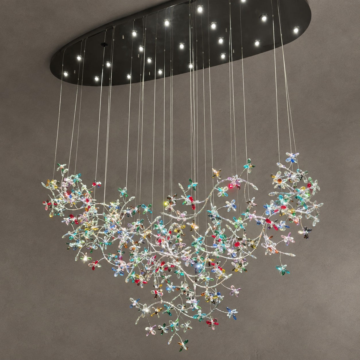 Luxury Floating Branches Crystal Flower Chandelier for High Ceiling/Mansion/Hotel