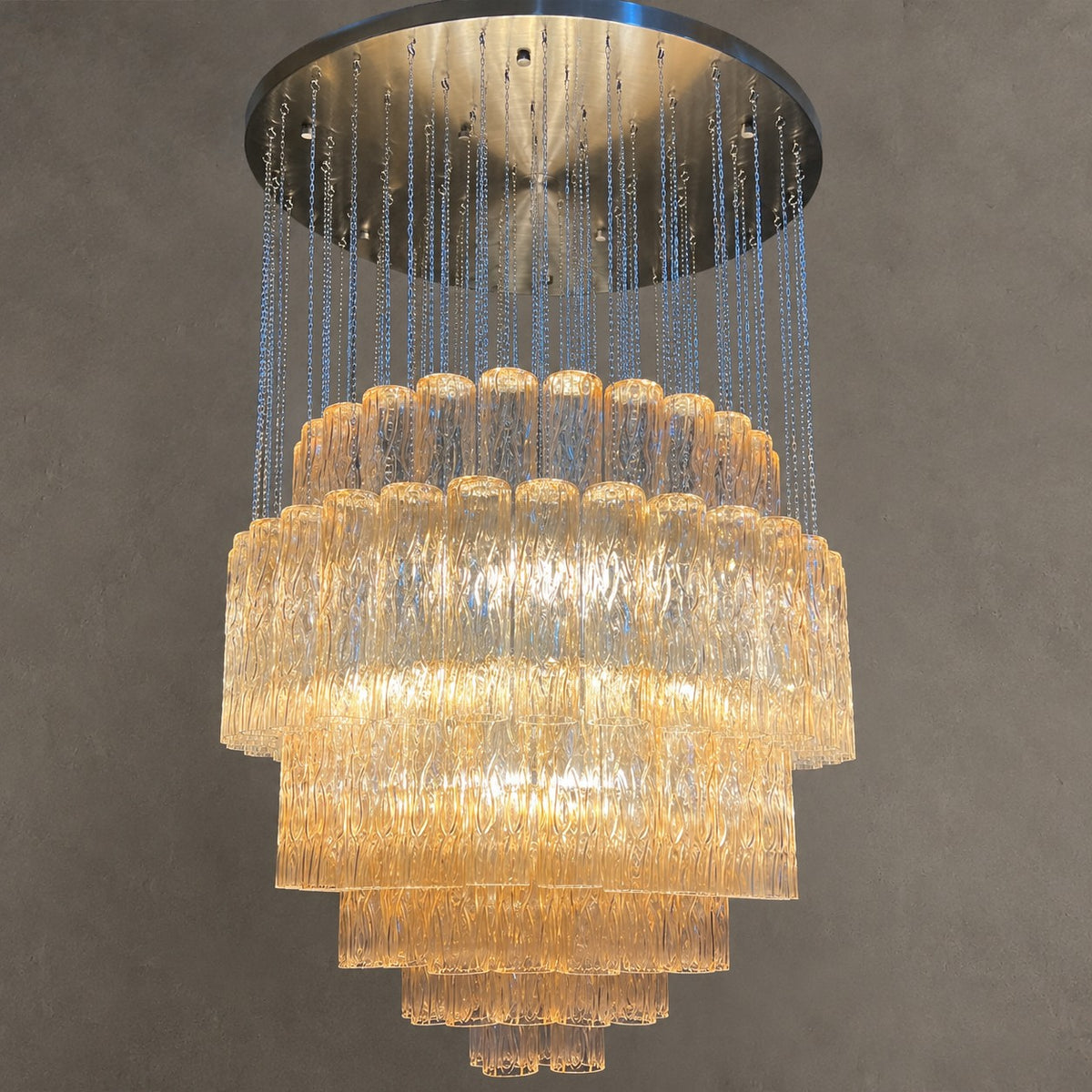 Luxury Floating Glass Tube Chandelier for High Ceiling