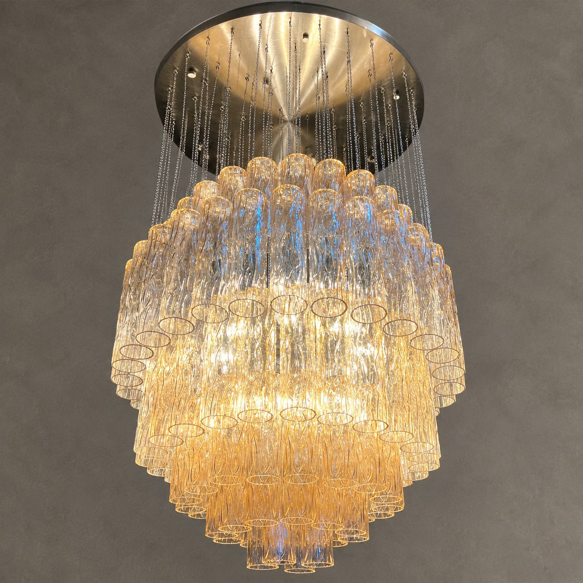 Luxury Floating Glass Tube Chandelier for High Ceiling