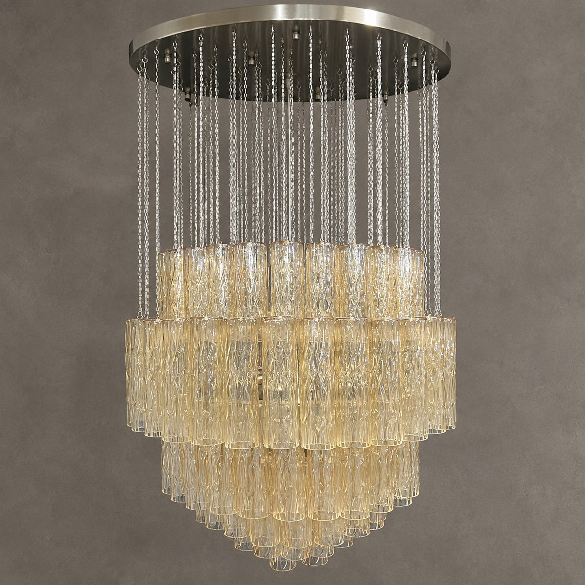 Luxury Floating Glass Tube Chandelier for High Ceiling
