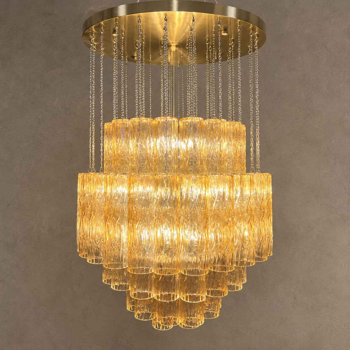 Luxury Floating Glass Tube Chandelier for High Ceiling