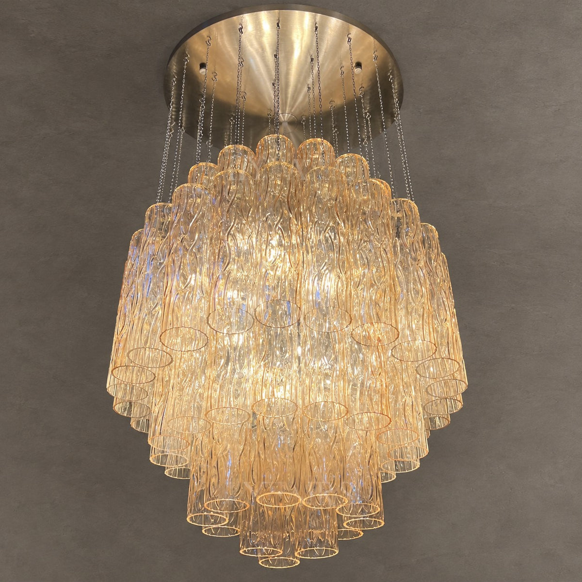 Luxury Floating Glass Tube Chandelier for High Ceiling