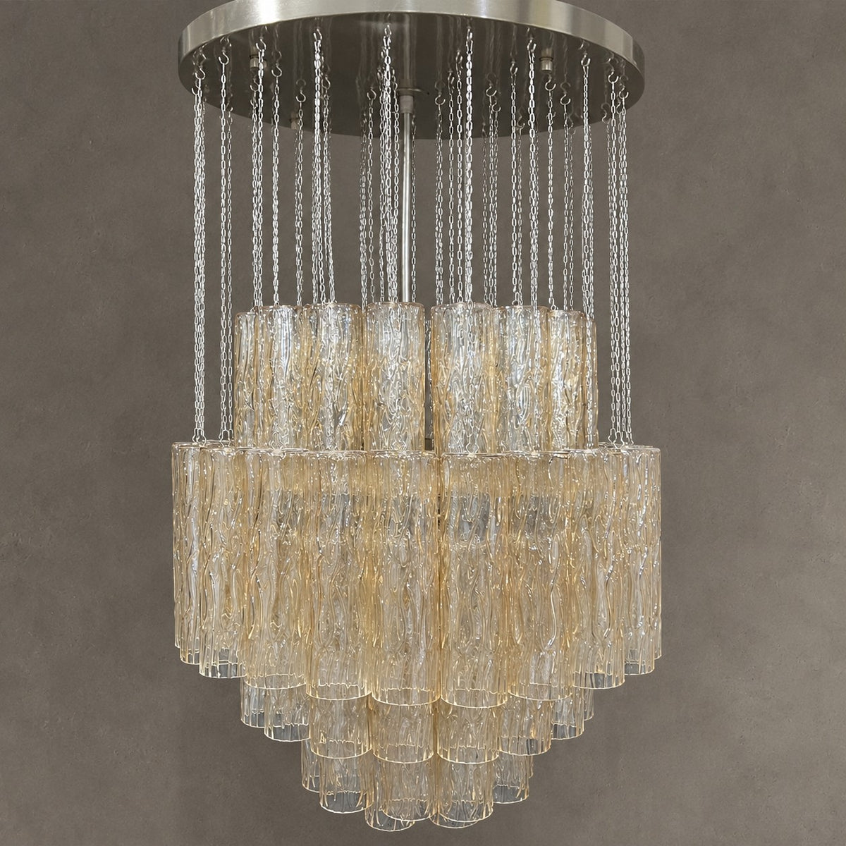 Luxury Floating Glass Tube Chandelier for High Ceiling