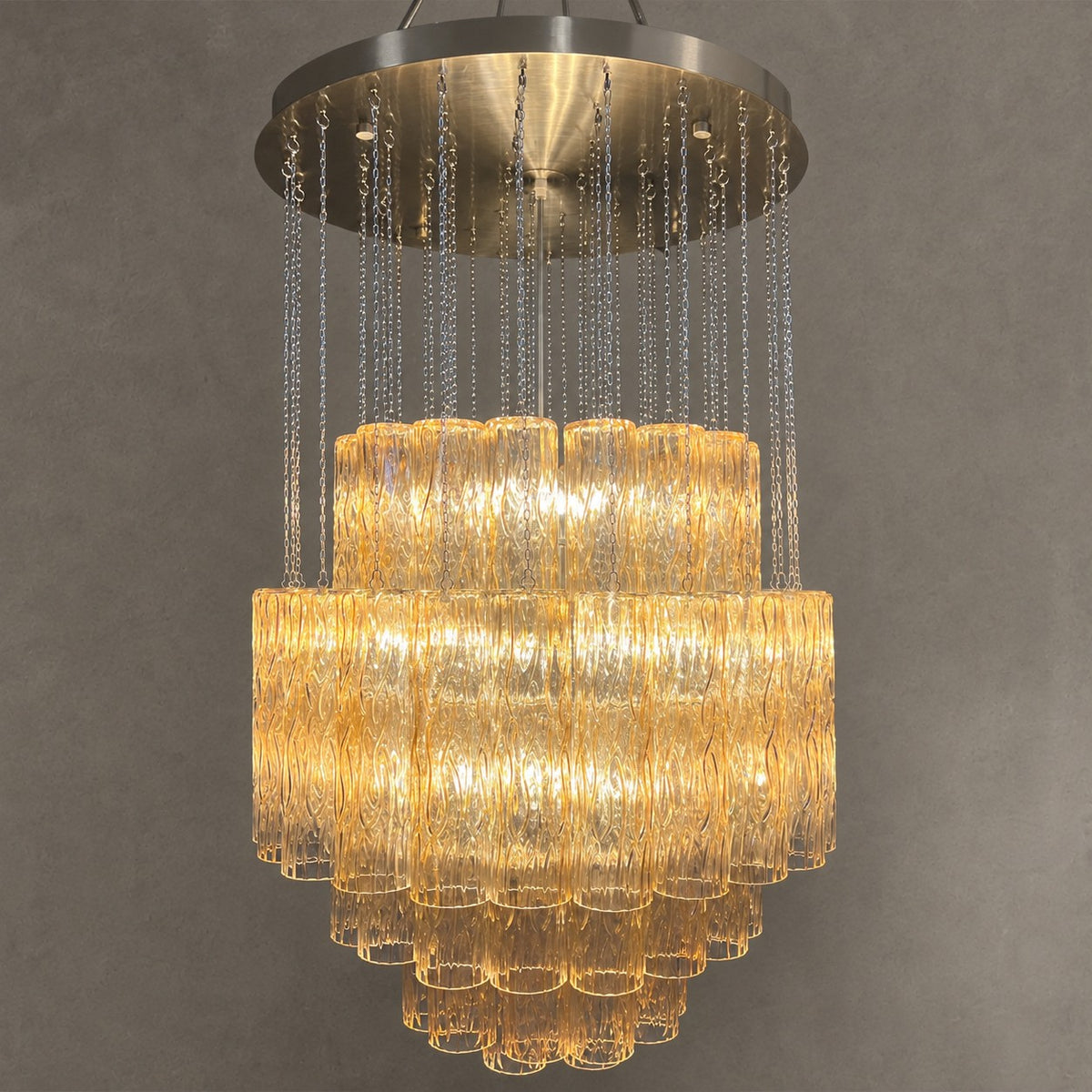 Luxury Floating Glass Tube Chandelier for High Ceiling