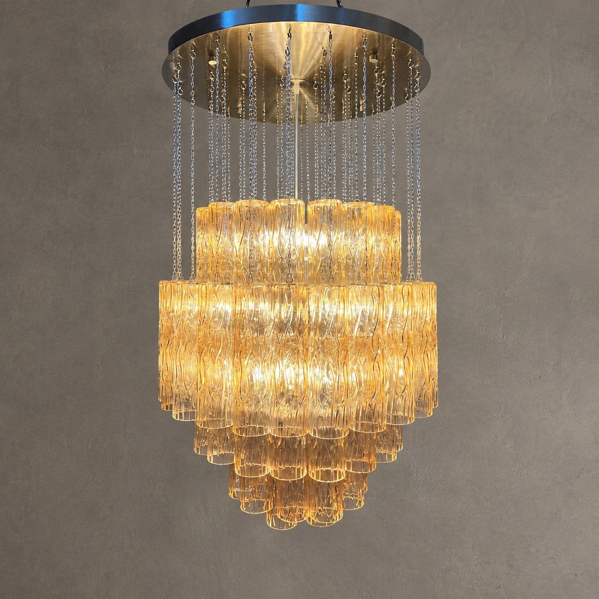 Luxury Floating Glass Tube Chandelier for High Ceiling
