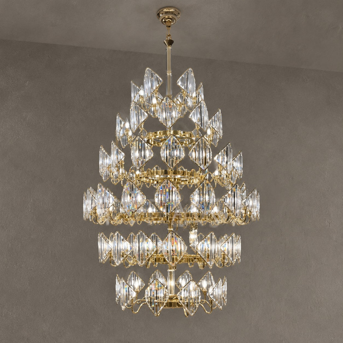Luxury Multi-Layered Rhombic Crystal Chip Crystal Chandelier Series