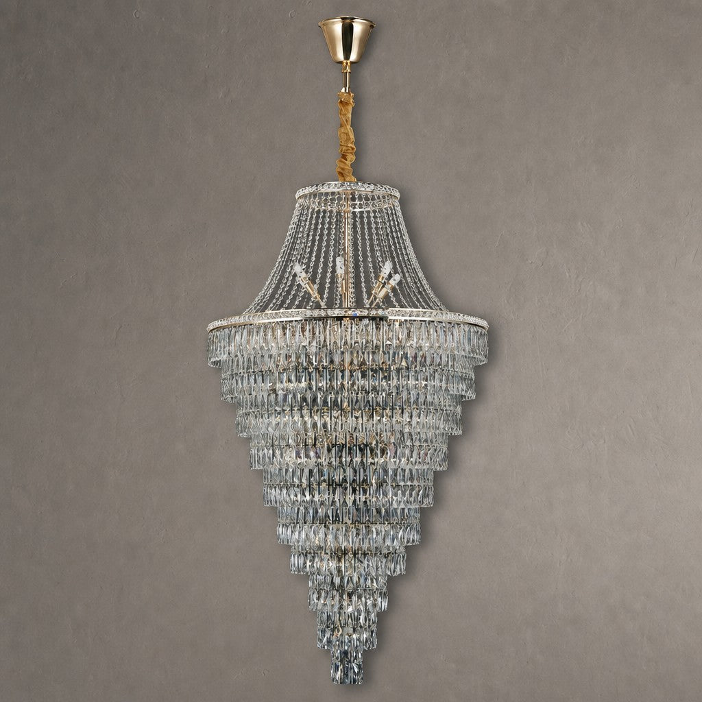 Magnificent Extra Large Foyer Hall Chandelier Tiered Crystal Ceiling Lighting Fixture For Living Room Decor
