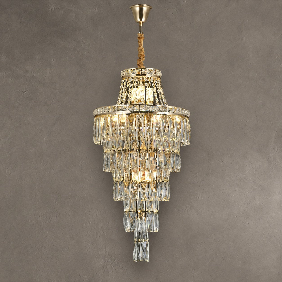 Magnificent Extra Large Foyer Hall Chandelier Tiered Crystal Ceiling Lighting Fixture For Living Room Decor