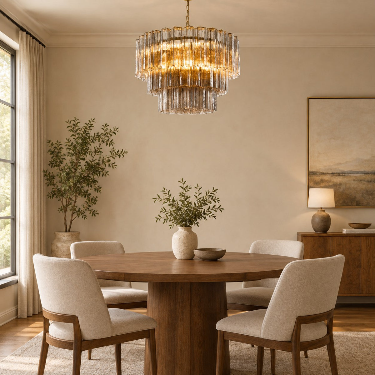 reviso Murano Fluted Glass Chandelier 28″