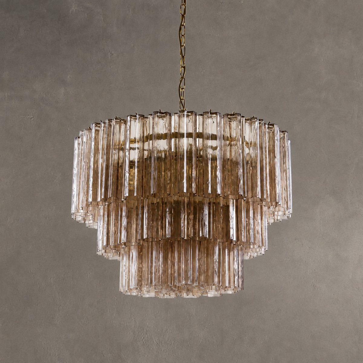 reviso Murano Fluted Glass Chandelier 28″