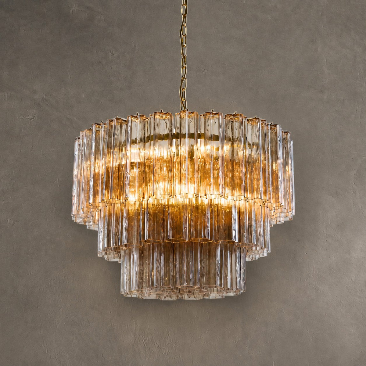 reviso Murano Fluted Glass Chandelier 28″