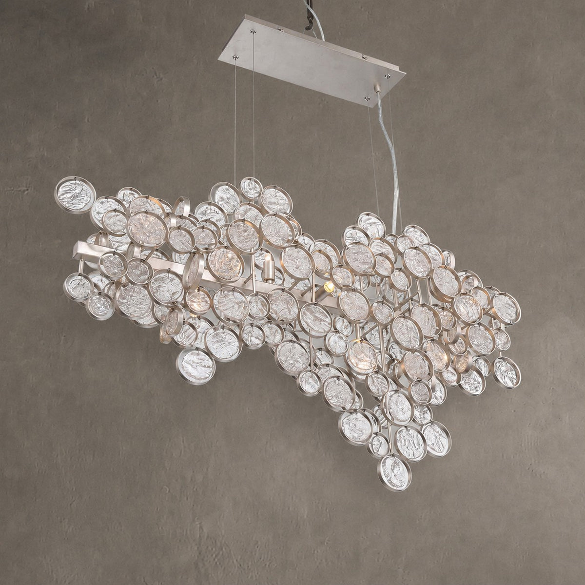 Mirella Trento Clustered Glass Linear Chandelier