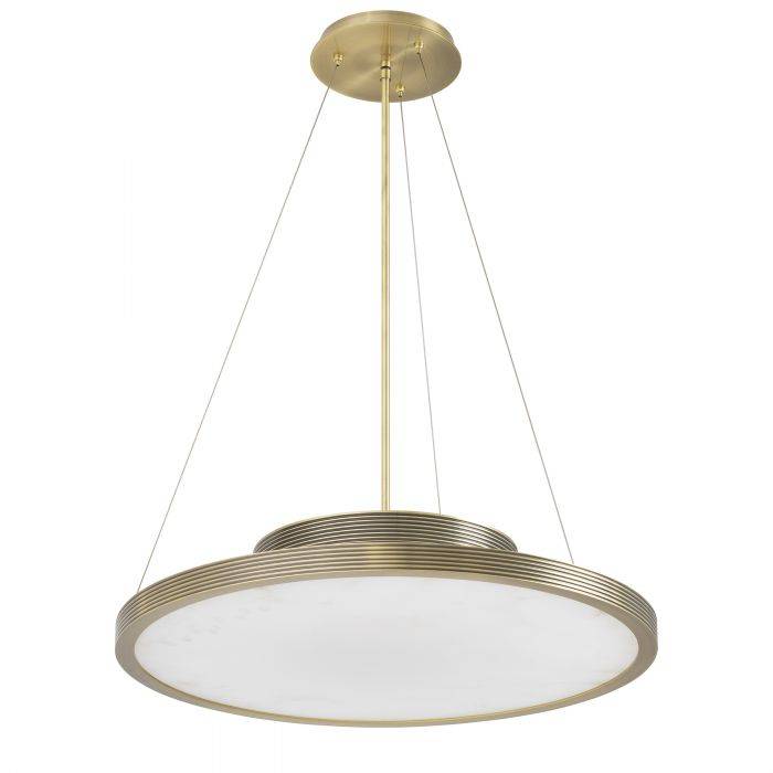Modern Alabaster Chandelier, Brass - view 2