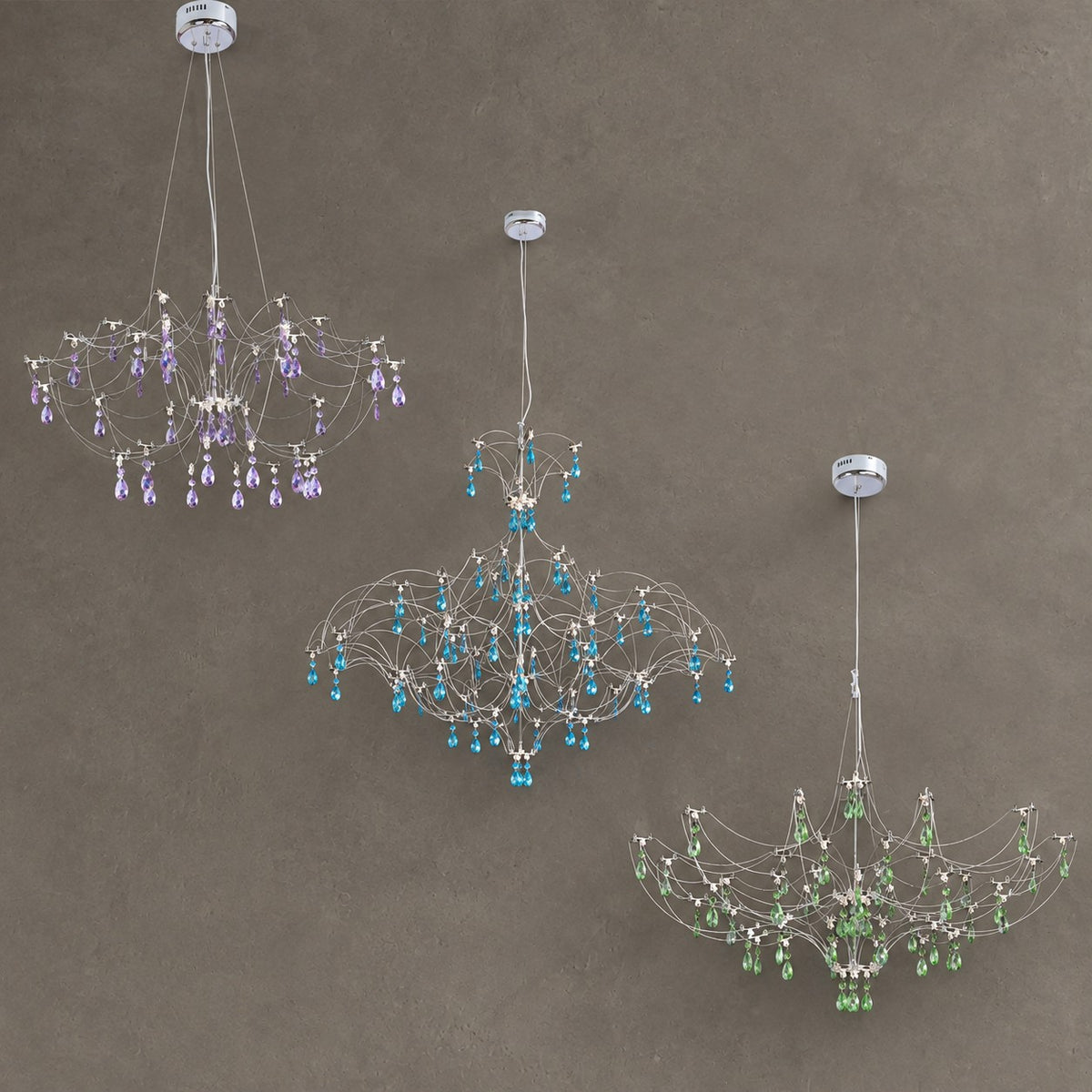 Modern Art Design Dreamcatcher-inspired Firefly Coloful Crystal Chandelier