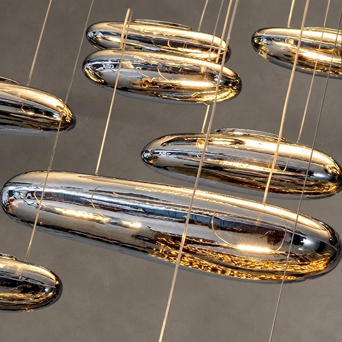 Modern Electroplated Acrylic Big Raindrop Ceiling Light Fixture for Living/ Dining Room/ Bedroom/ Bar
