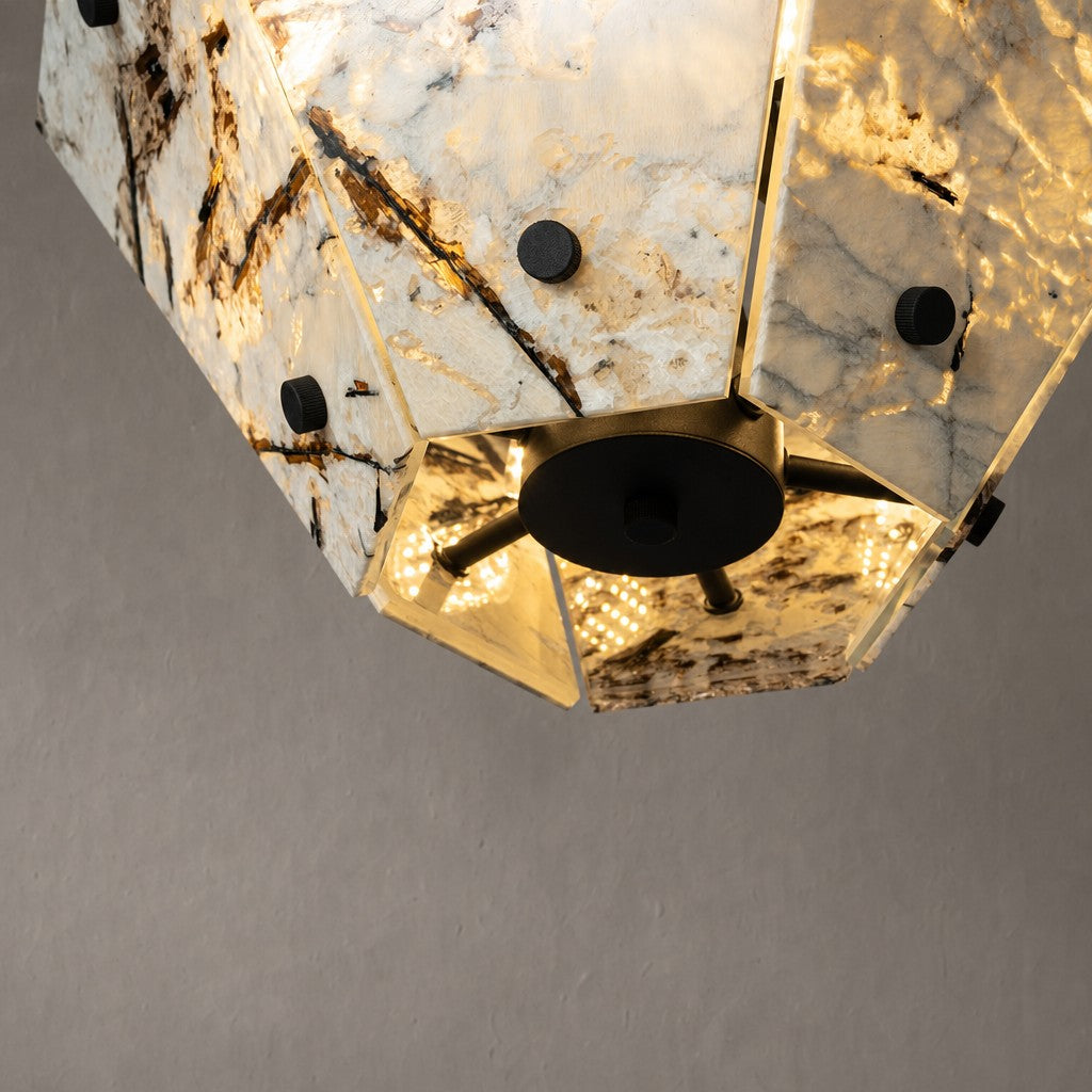 Modern Faceted Snowcrest White Luxury stone Chandelier