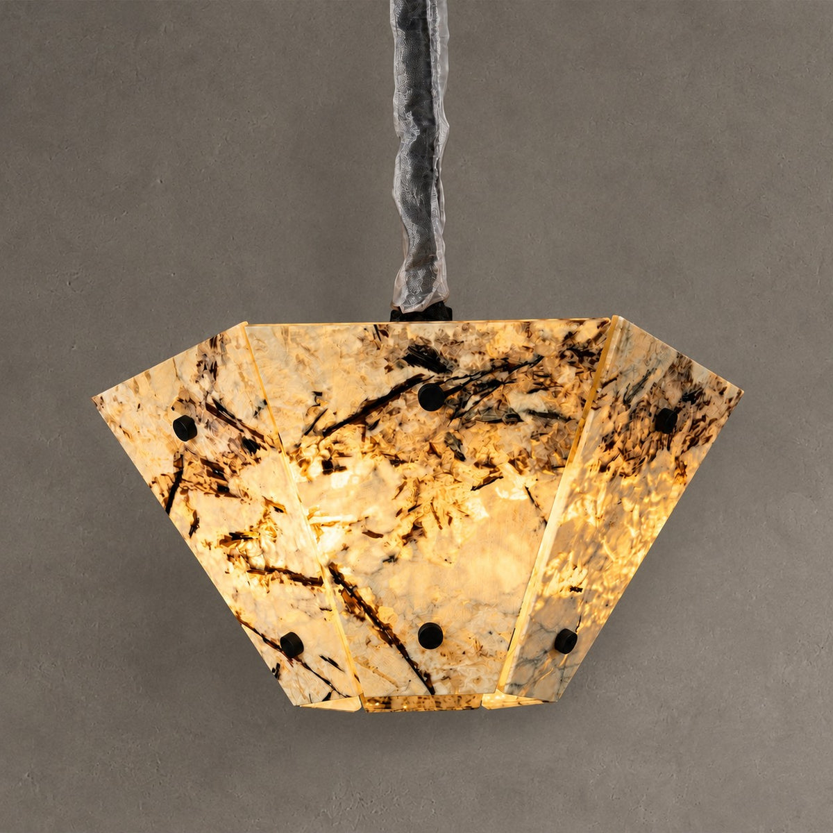 Modern Faceted Snowcrest White Luxury stone Chandelier