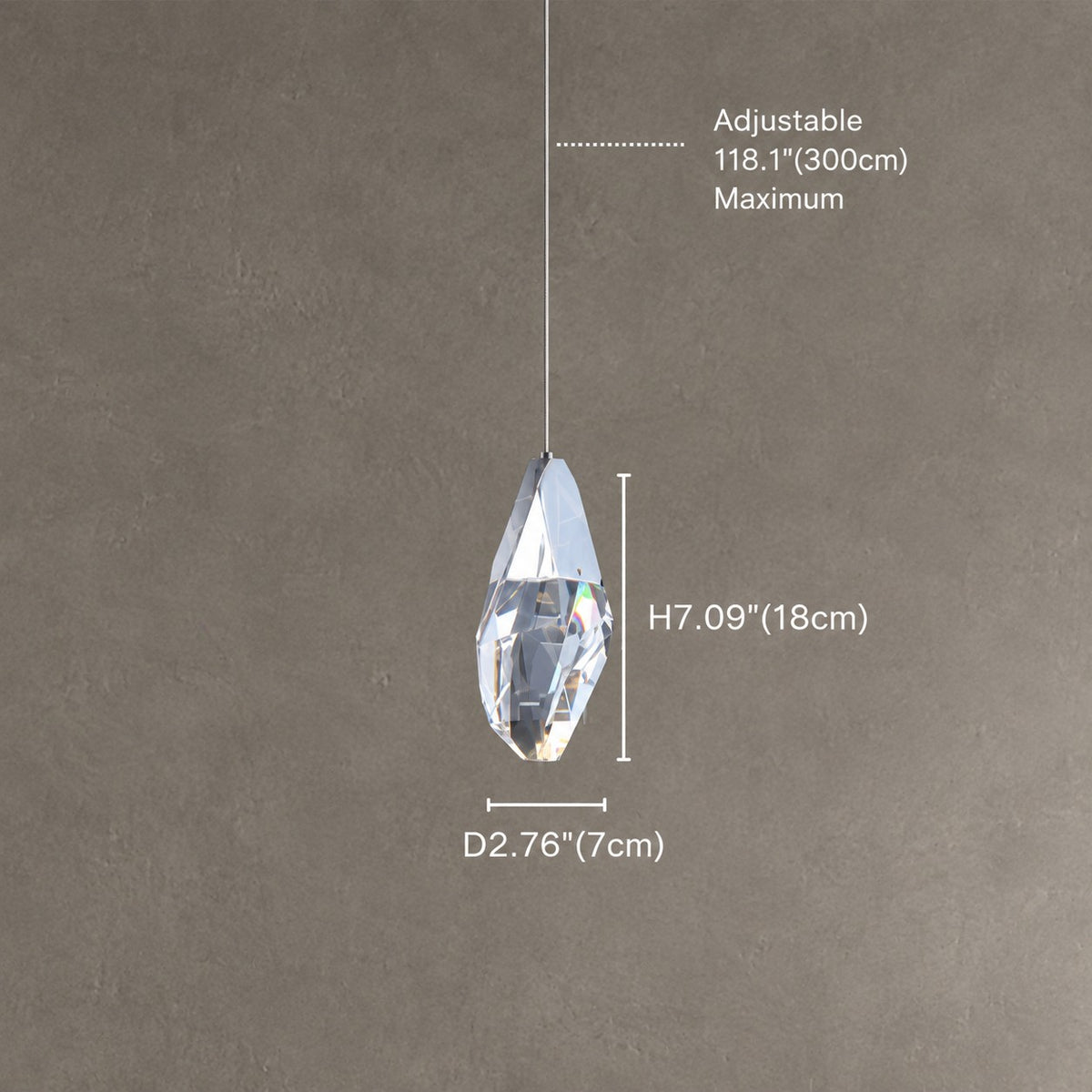 Modern Floating Diamond Crystal Chandelier for High-ceiling