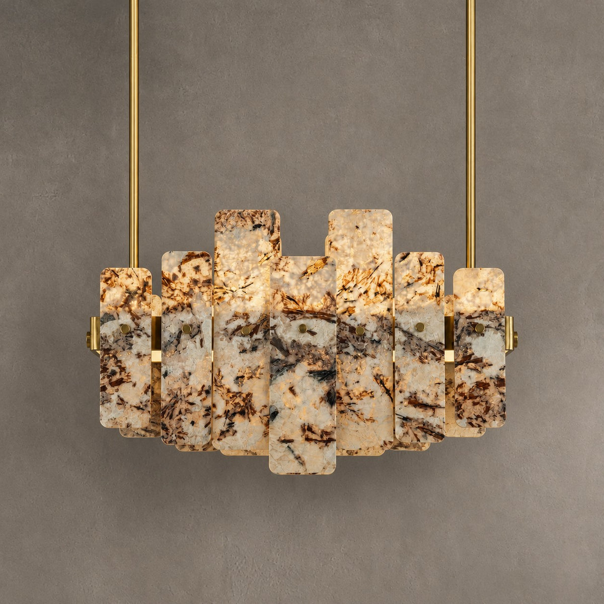 Modern Layered Luxury Stone LED Chandelier