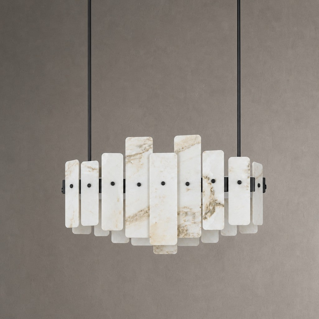 Modern Layered Luxury Stone LED Chandelier