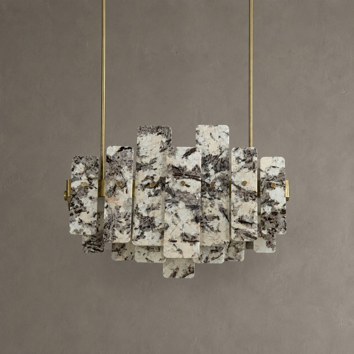 Modern Layered Luxury Stone LED Chandelier