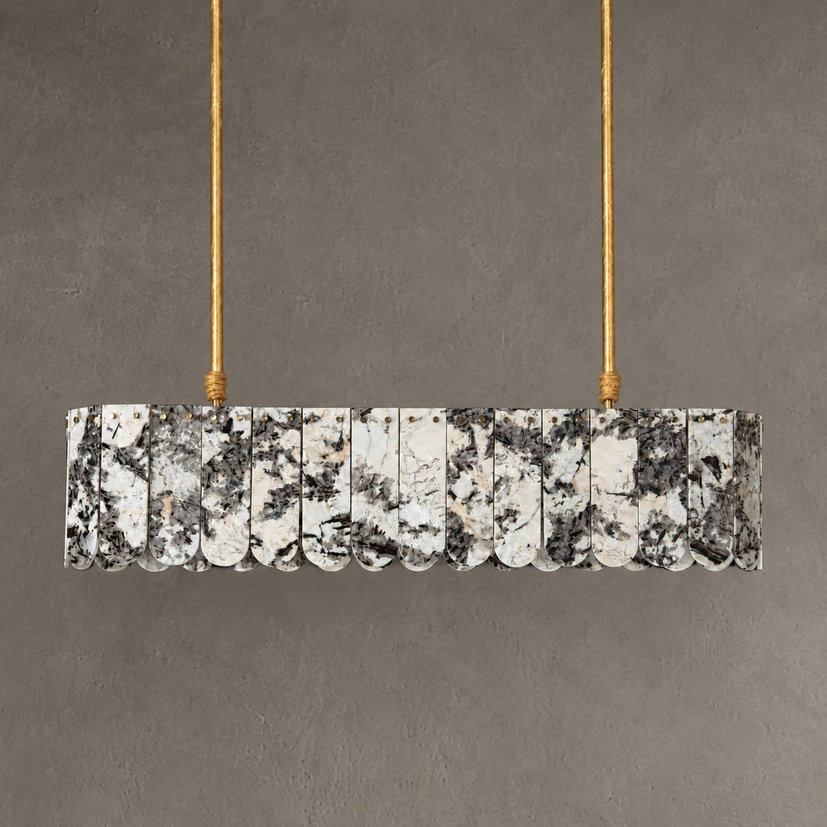 Modern Layered Luxury stone Linear Chandelier