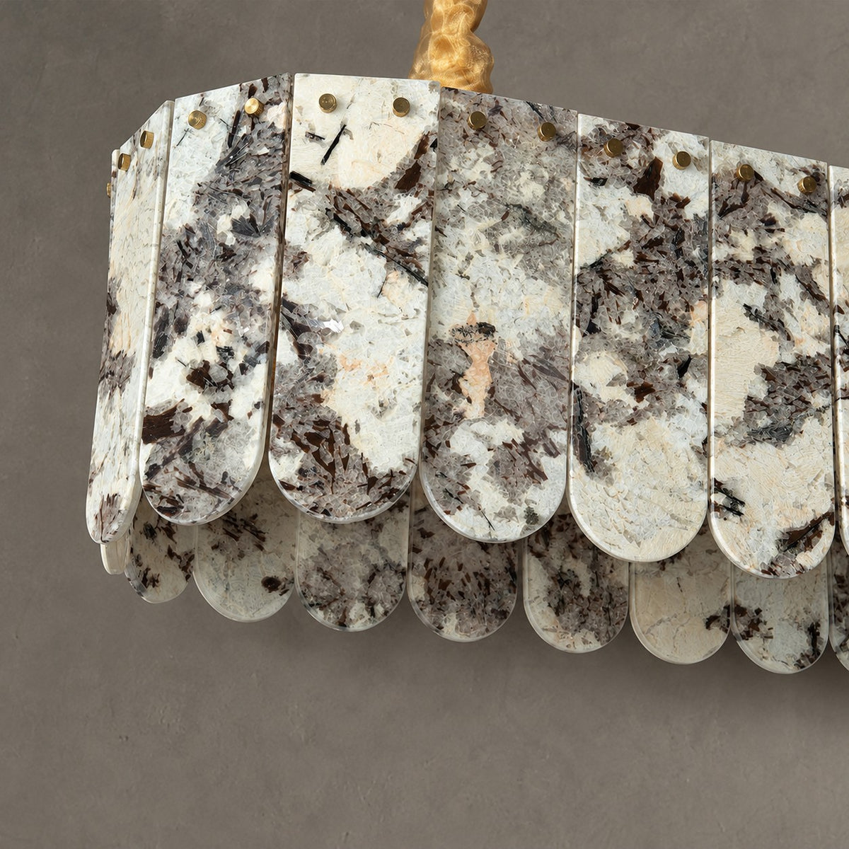 Modern Layered Luxury stone Linear Chandelier