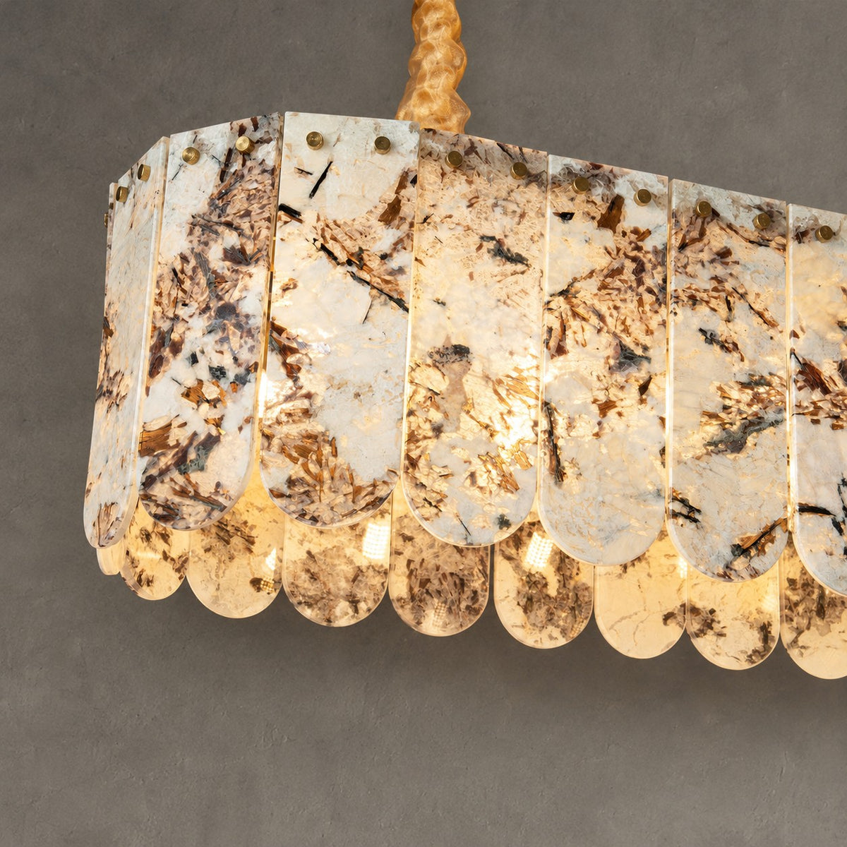 Modern Layered Luxury stone Linear Chandelier