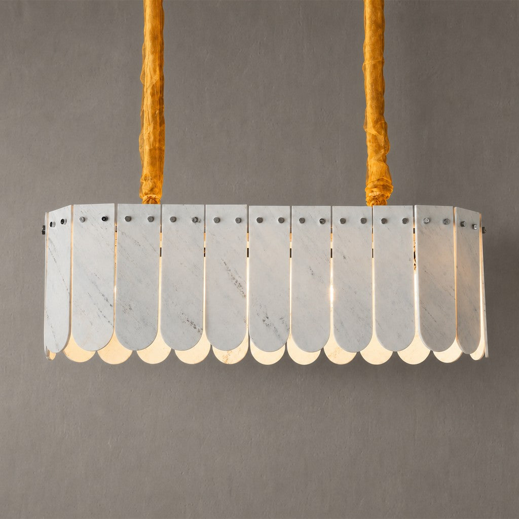 Modern Layered Luxury stone Linear Chandelier