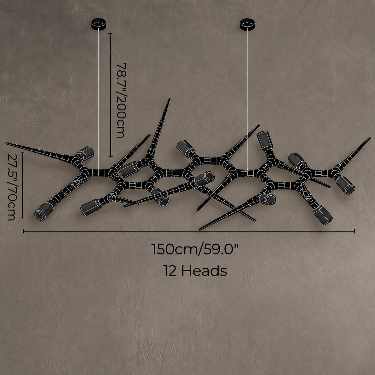 Pendant Light  Modern LED Chandelier Adjustable Iron Dimmable 10-45 Bulbs