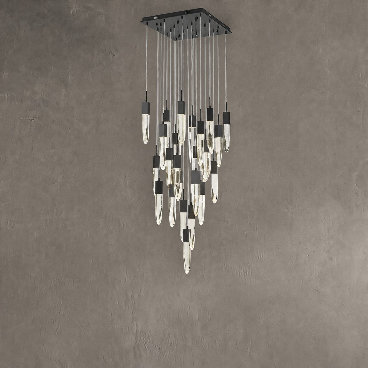 Modern Light Luxury Round/Rectangle Ceiling Pendant Light in Black Finish for Kitchen Island/ Staircase/Living Room