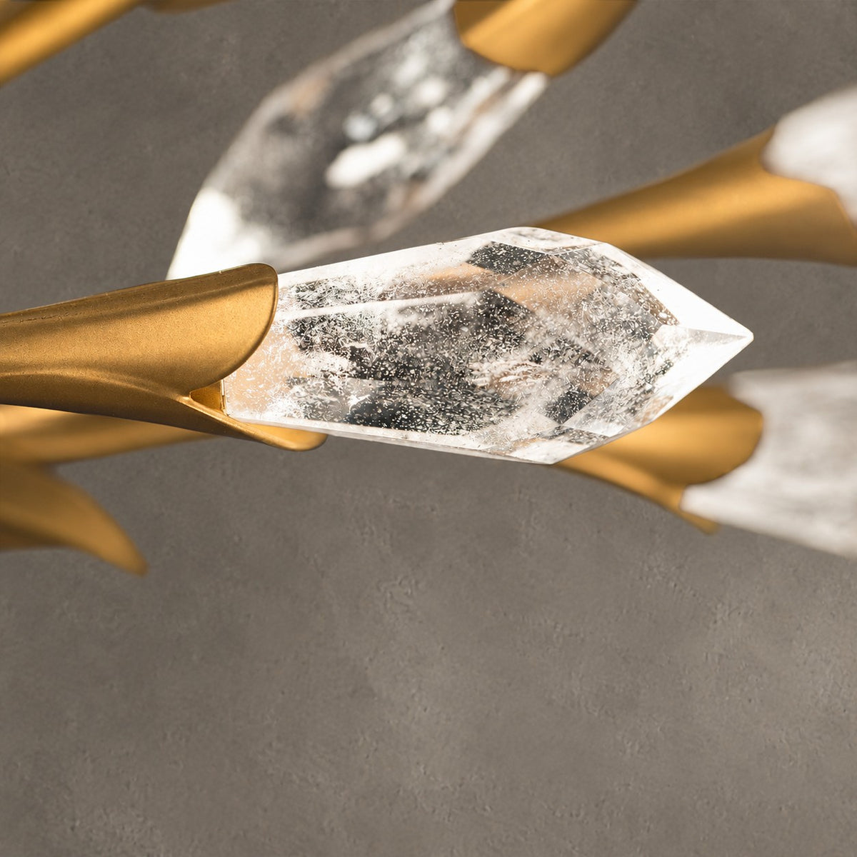 Modern Linear/Round Floral Branches Crystal Chandelier