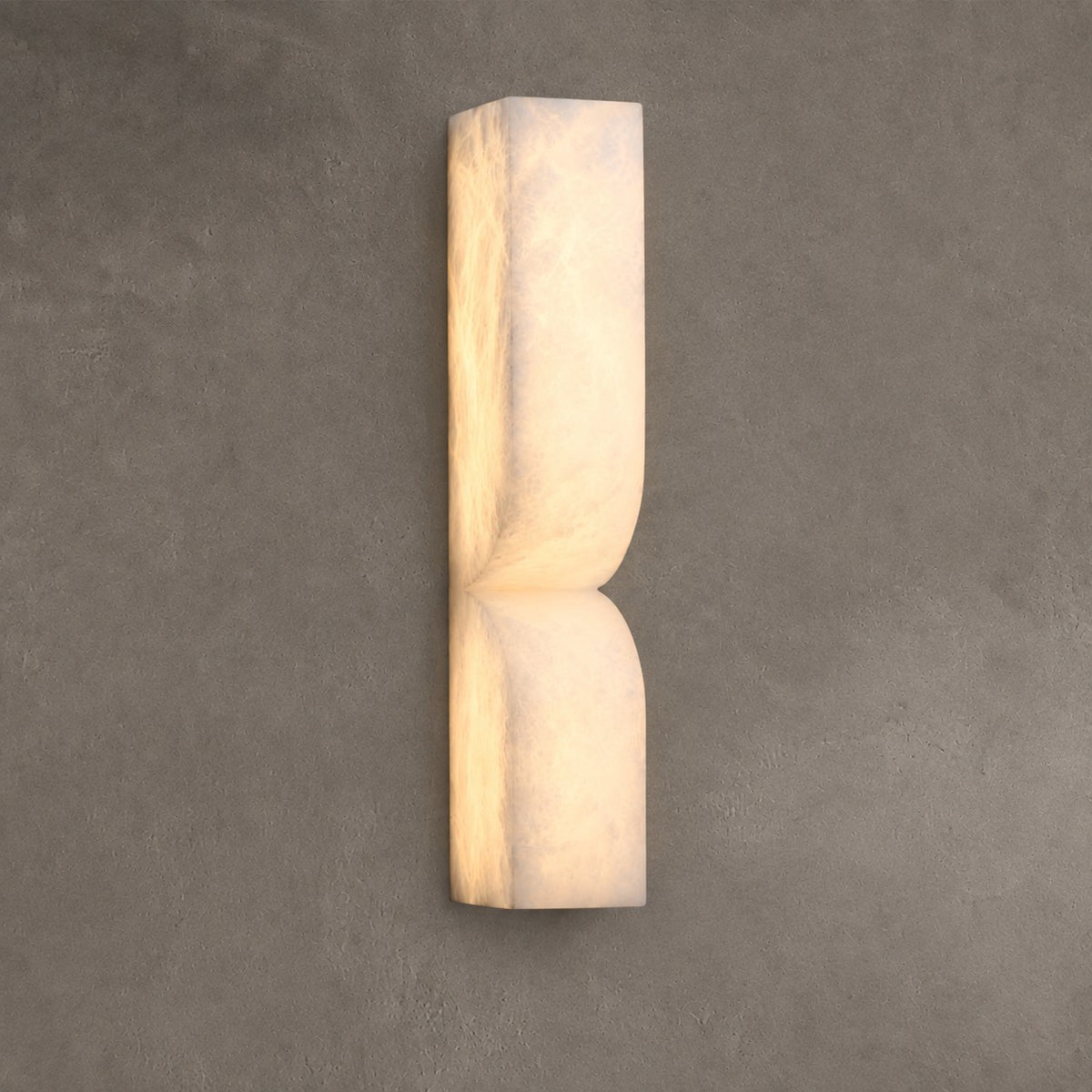 Modern Luxe Brass Natural Alabaster Wall Sconce for Entryway