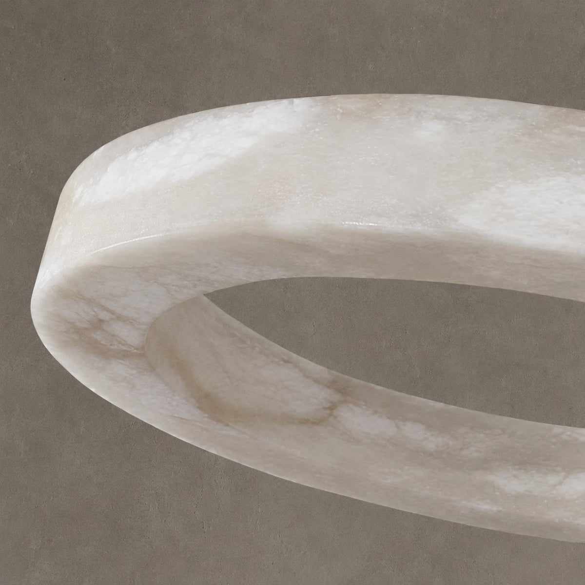 Modern Luxury Alabaster Ring Chandelier, Modern Circular Chandelier