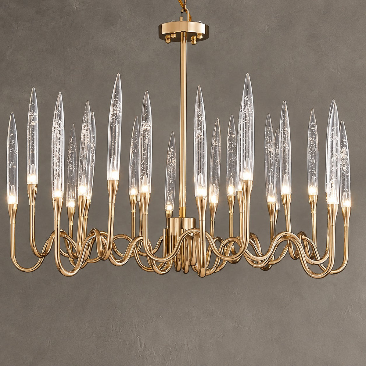 Modern Luxury Brass Glass  chandelier