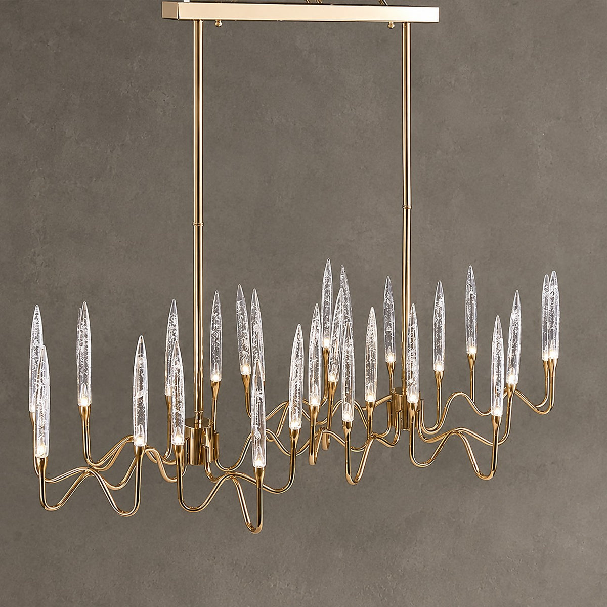 Modern Luxury Brass Glass  Chandelier