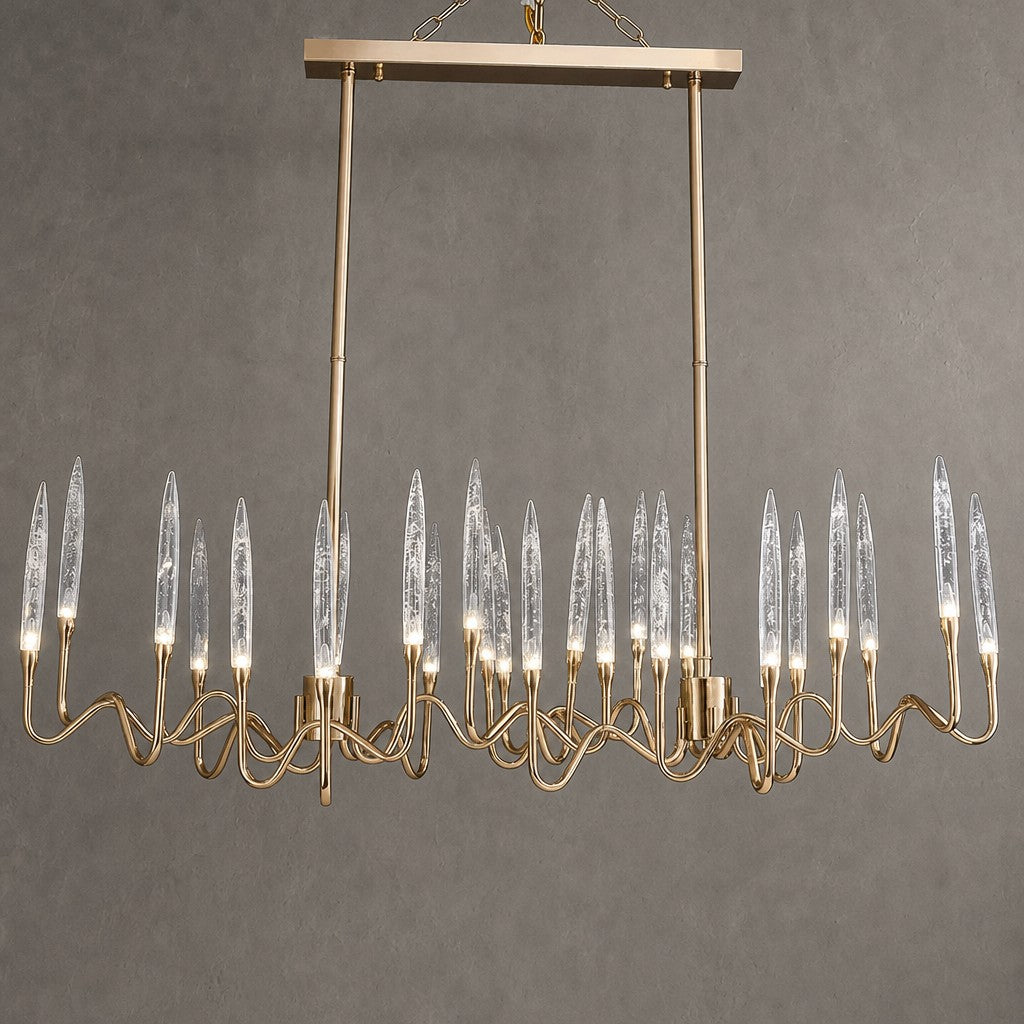 Modern Luxury Brass Glass  Chandelier