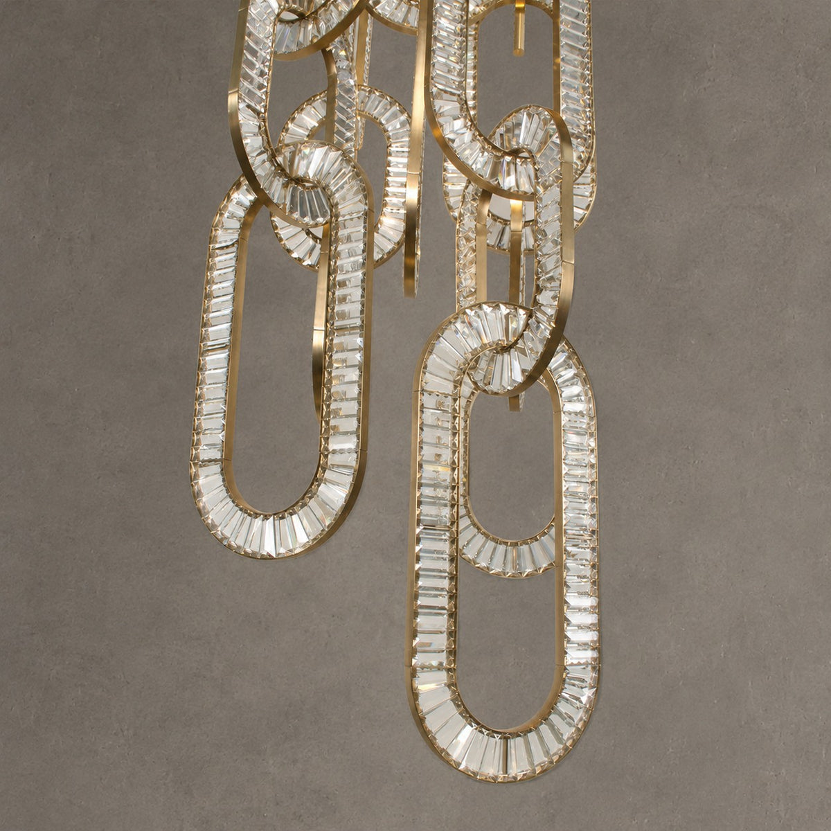 Modern Luxury Crystal Chain Cluster Chandelier for High Ceiling/Dining Room