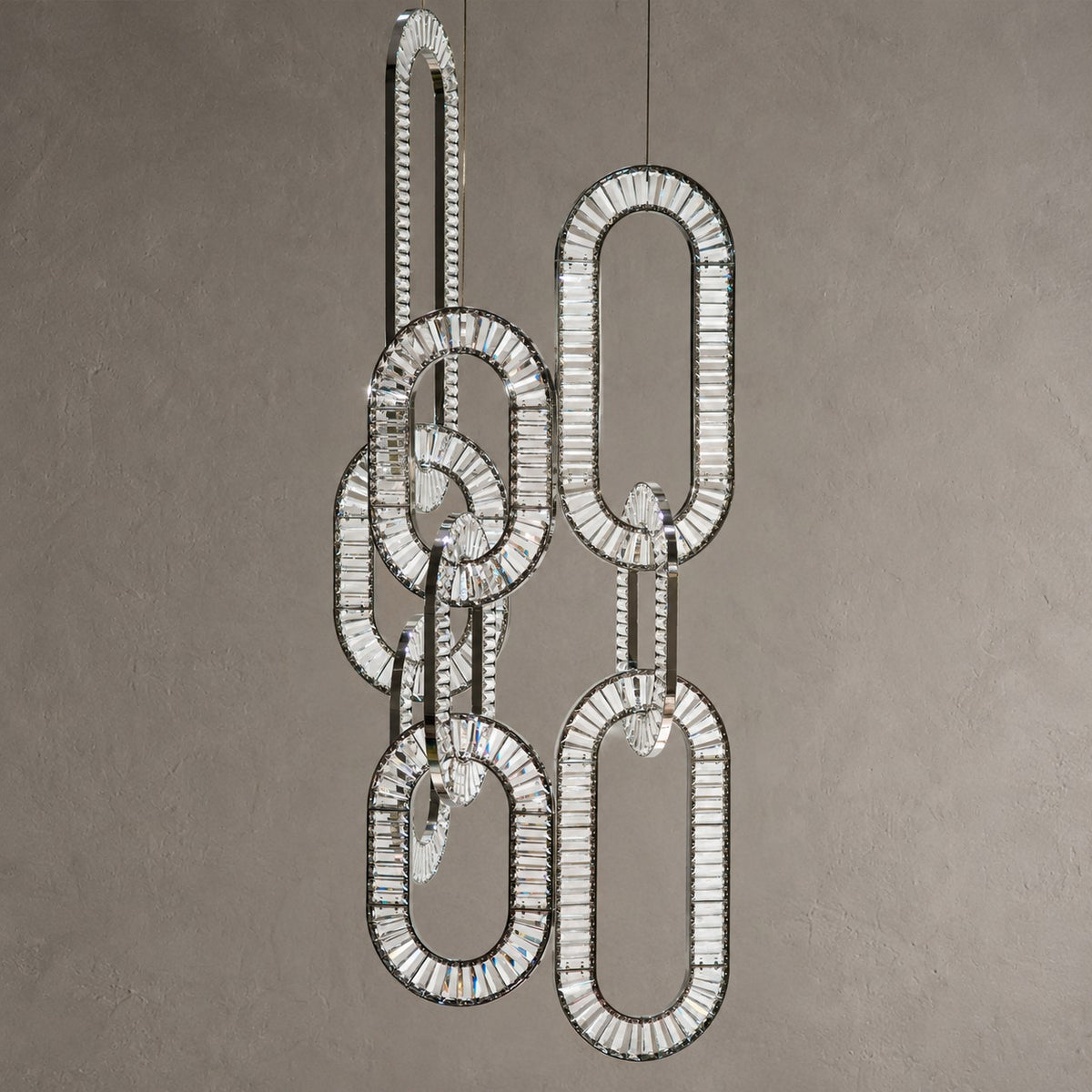 Modern Luxury Crystal Chain Cluster Chandelier for High Ceiling/Dining Room