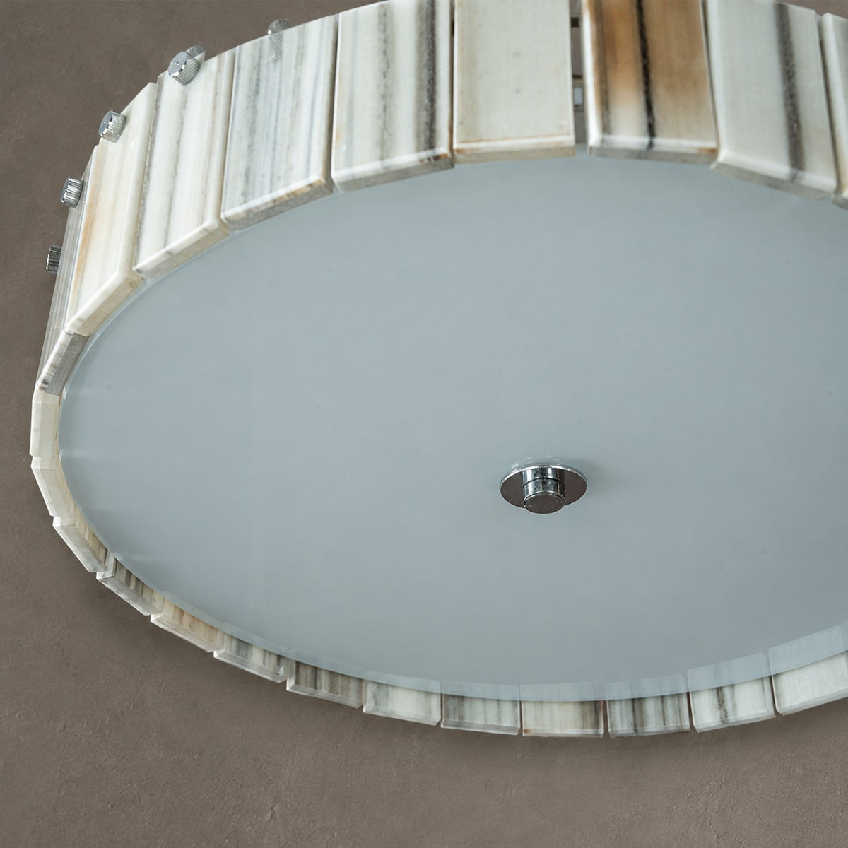 Modern Luxury Stone LED Drum Chandelier