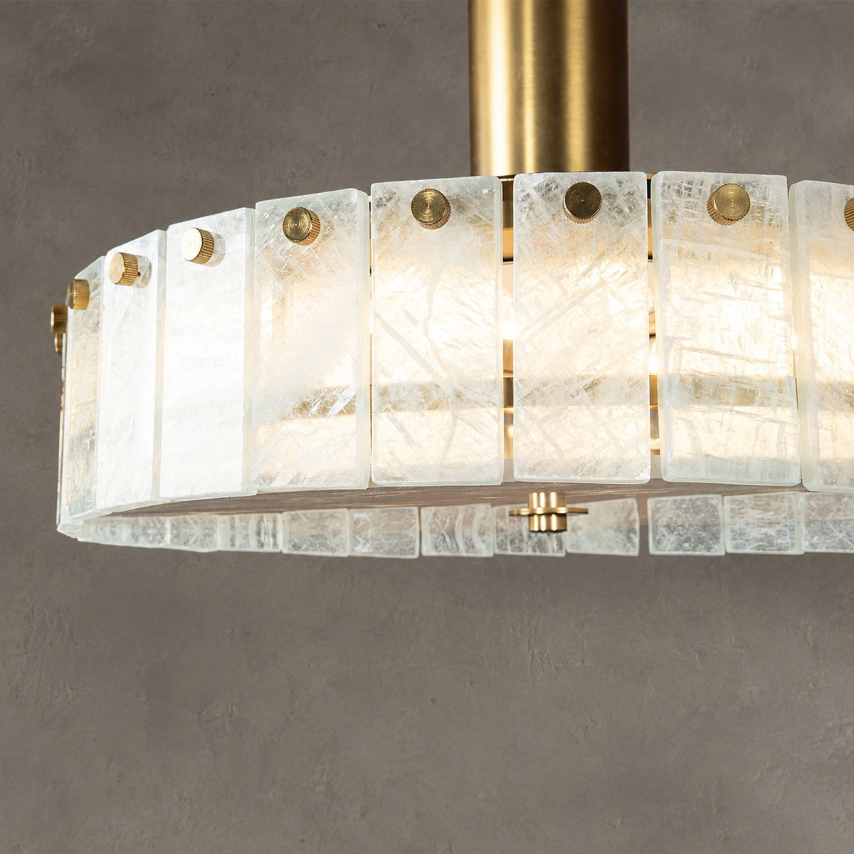Modern Luxury Stone LED Drum Chandelier