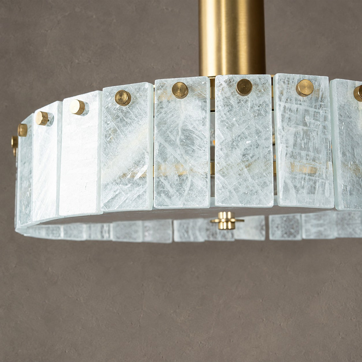 Modern Luxury Stone LED Drum Chandelier