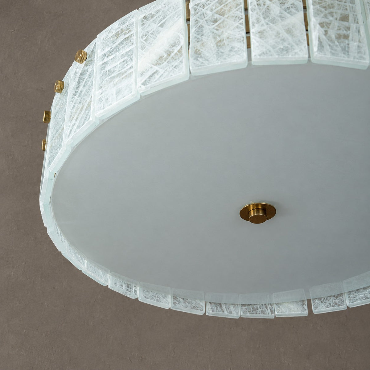 Modern Luxury Stone LED Drum Chandelier