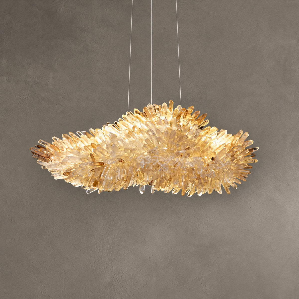 Modern Natural Crystal Wing Chandelier