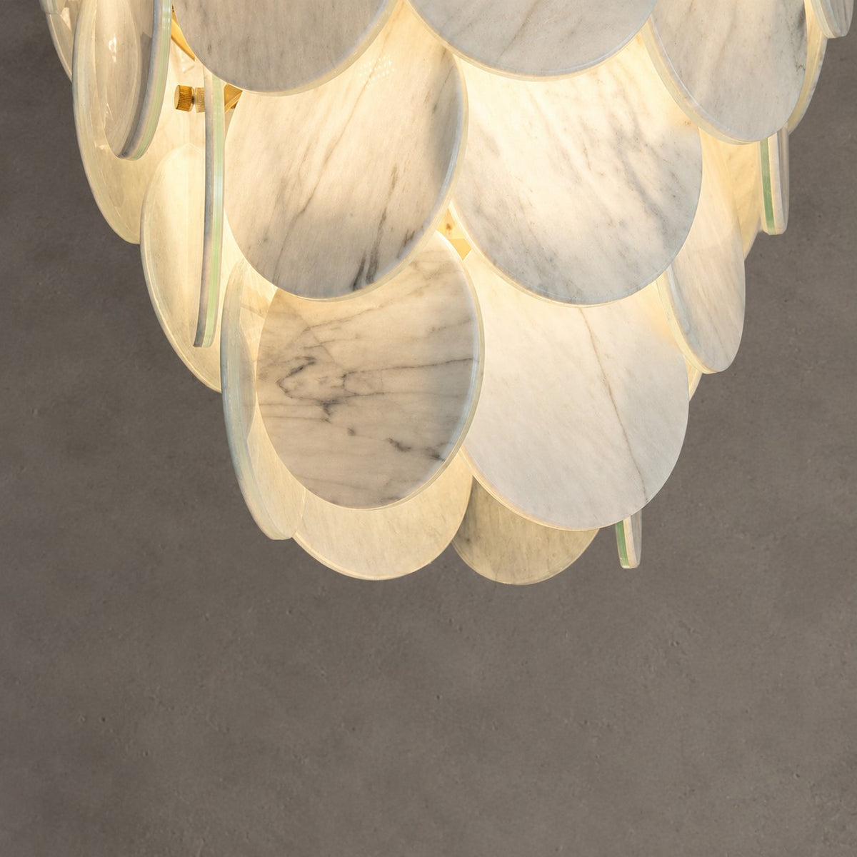 Modern Pearl Mist Gray Luxury stone Petal Chandelier